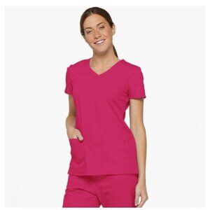 DICKIES Women's Pink Every Day Scrubs Top Size XL NEW NWT